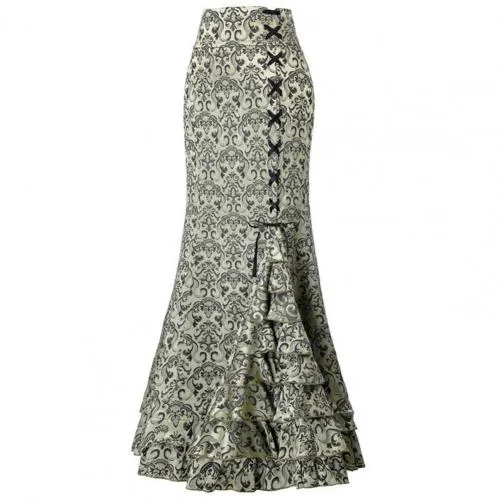 Gothic Long Steampunk Trumpet Skirts