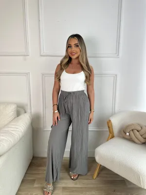 Grey Pleated Trousers