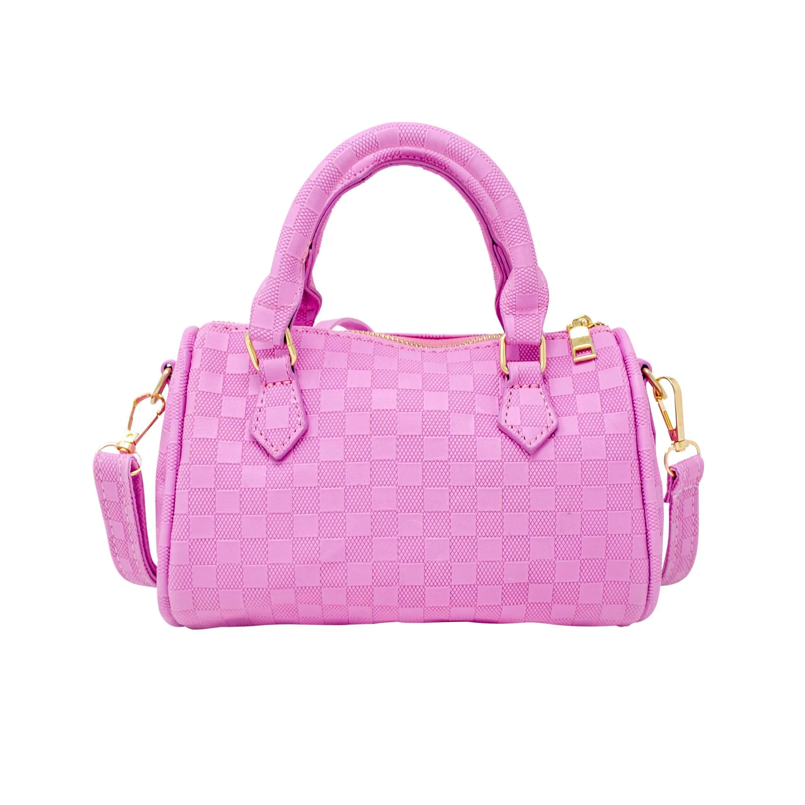 Handbag | Checkered Canvas Duffle- Lavender | Tiny Treats and Zomi Gems