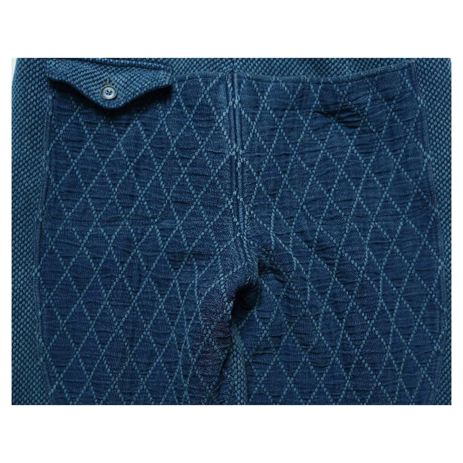 Heavy Plant Dyed Retro Splicing Kendo Casual Trousers With Medium Color Fade