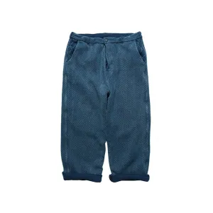 Heavy Plant Dyed Retro Splicing Kendo Casual Trousers With Medium Color Fade