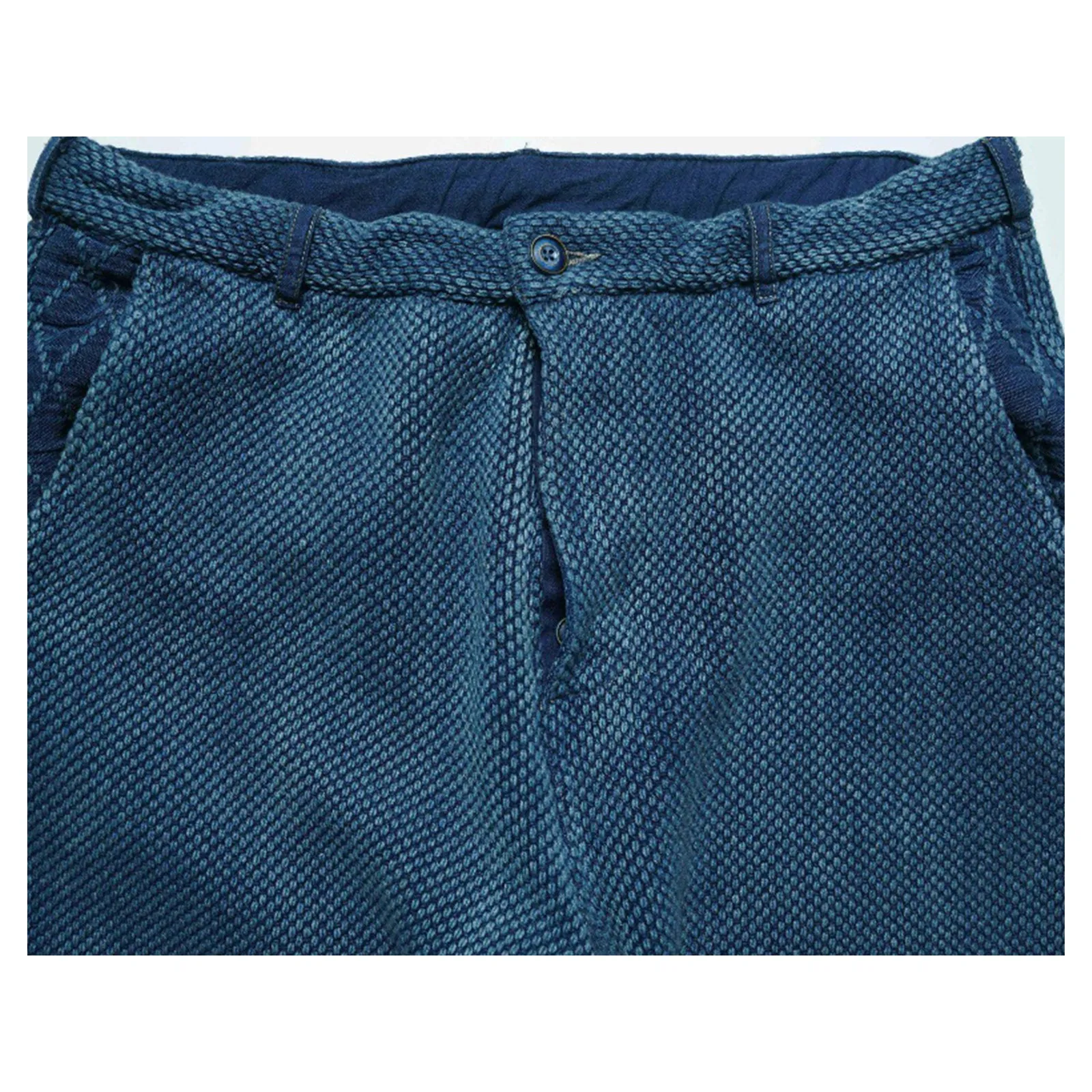 Heavy Plant Dyed Retro Splicing Kendo Casual Trousers With Medium Color Fade