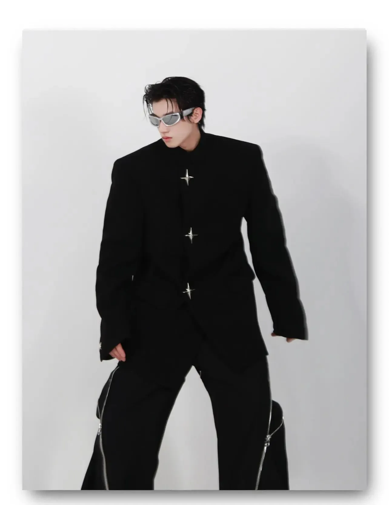 High Shoulder Black Jacket