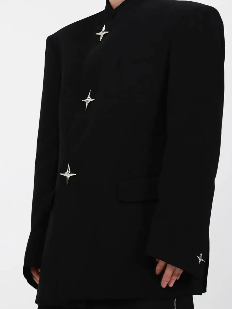 High Shoulder Black Jacket