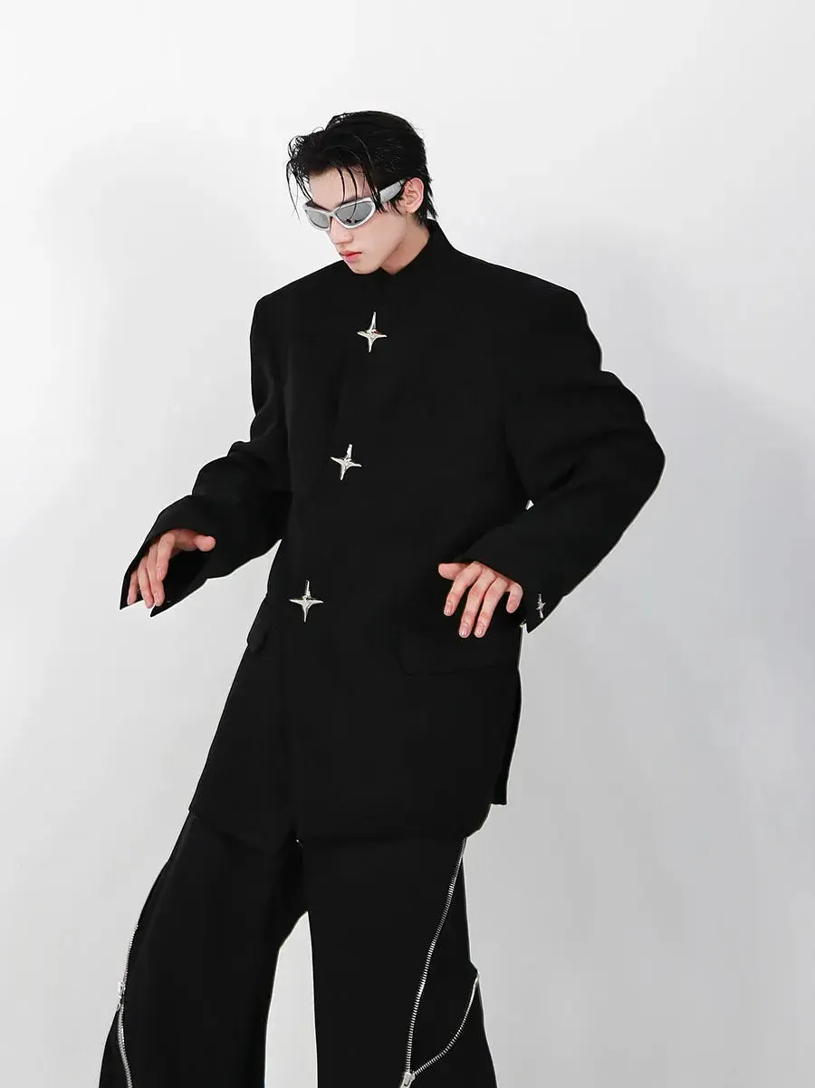 High Shoulder Black Jacket
