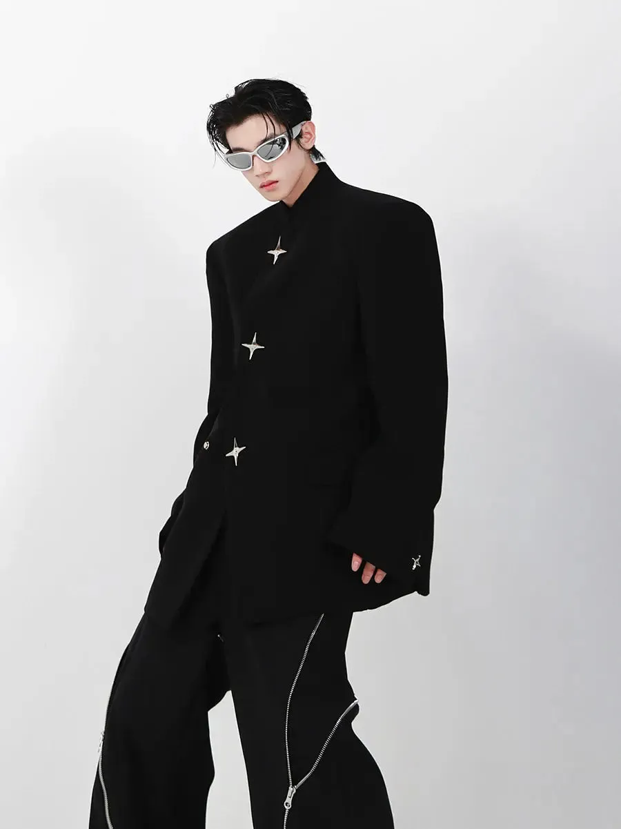 High Shoulder Black Jacket