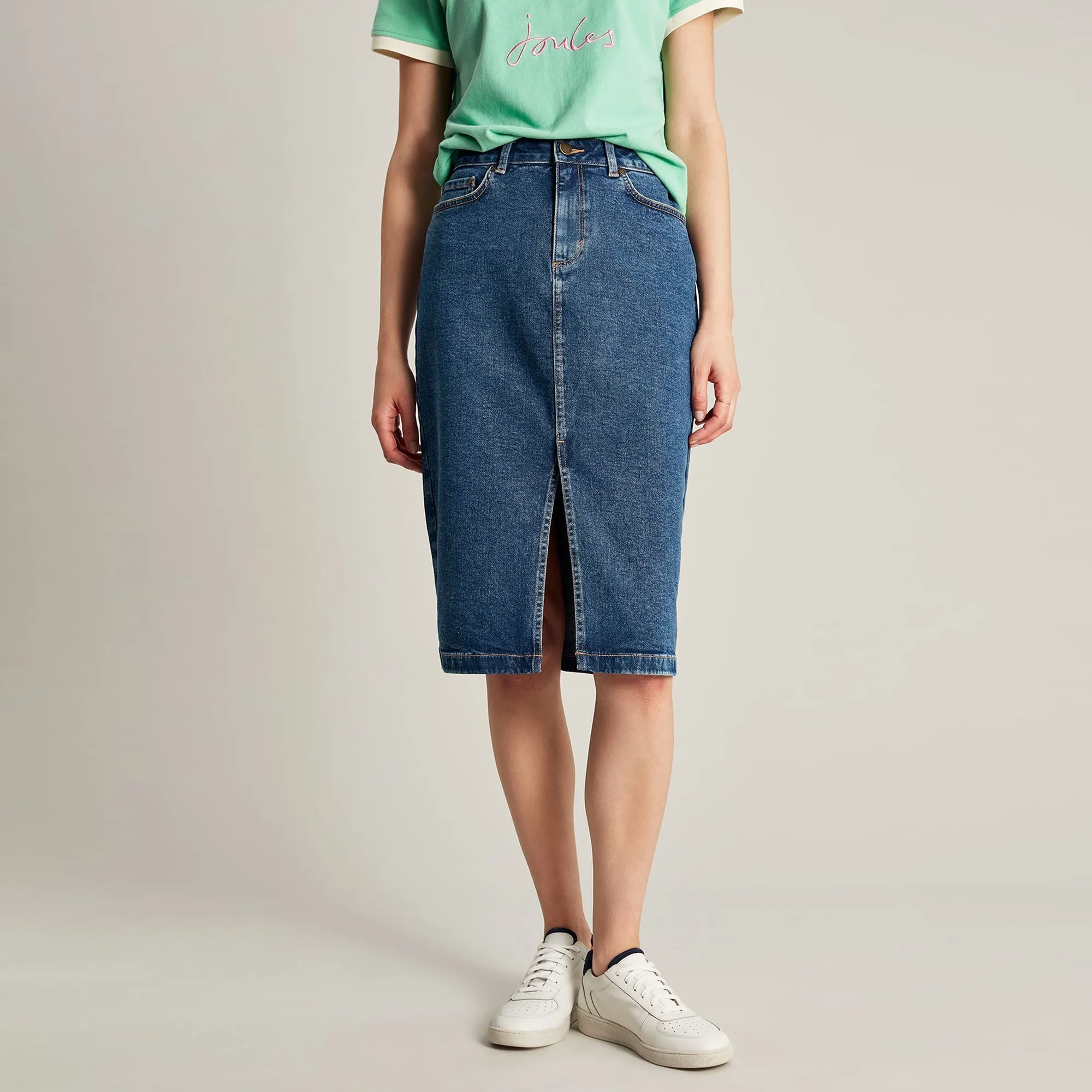 Joules Ladies Taylor Split Denim Skirt