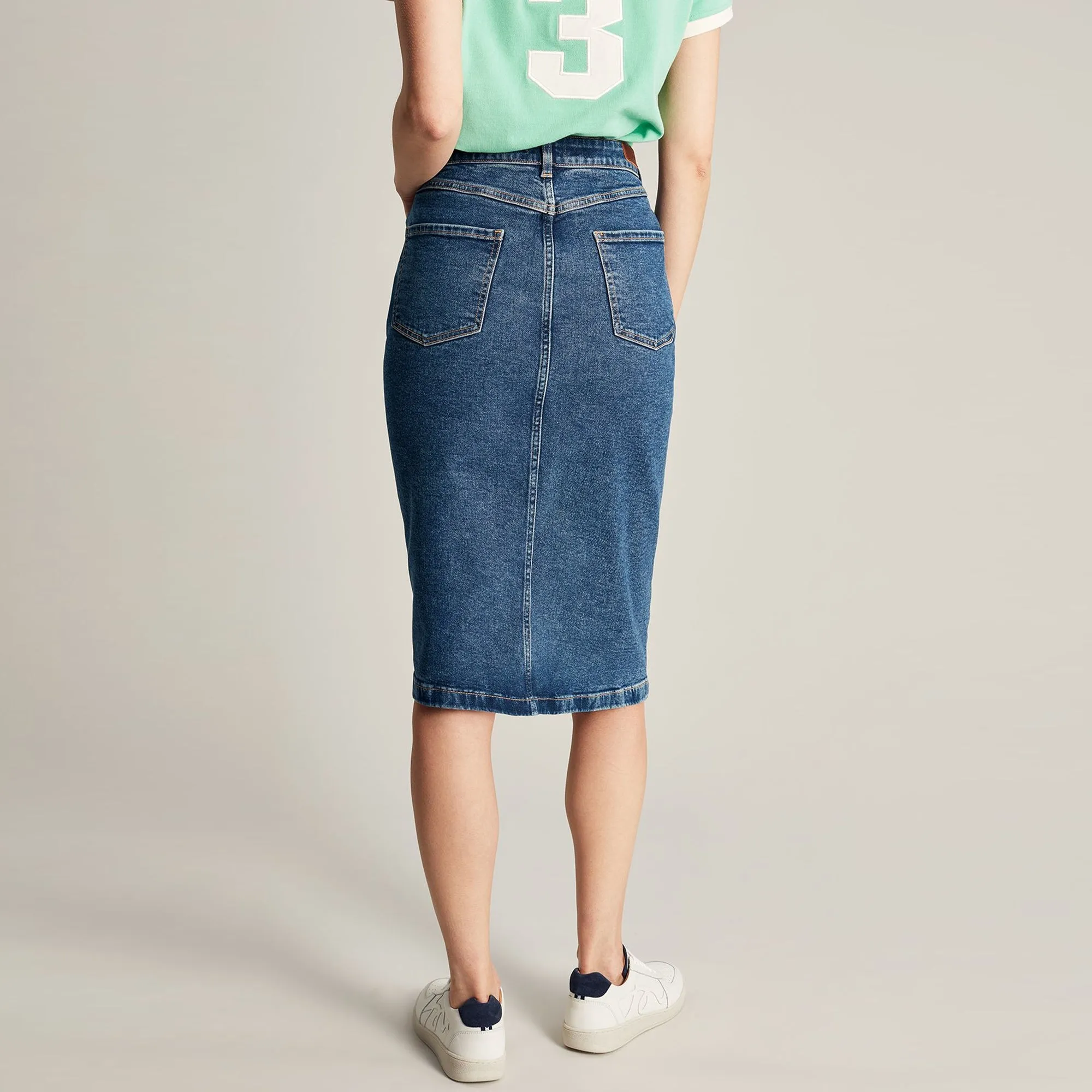 Joules Ladies Taylor Split Denim Skirt