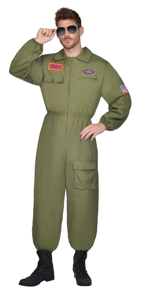 Kampfjet Pilot Overall Herrenkostüm