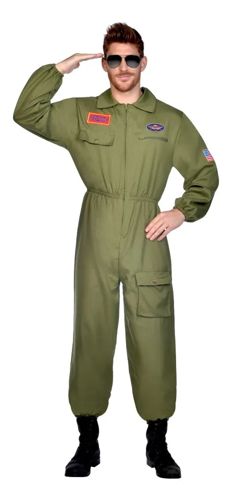 Kampfjet Pilot Overall Herrenkostüm