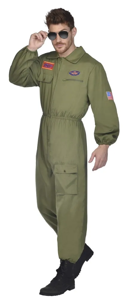 Kampfjet Pilot Overall Herrenkostüm