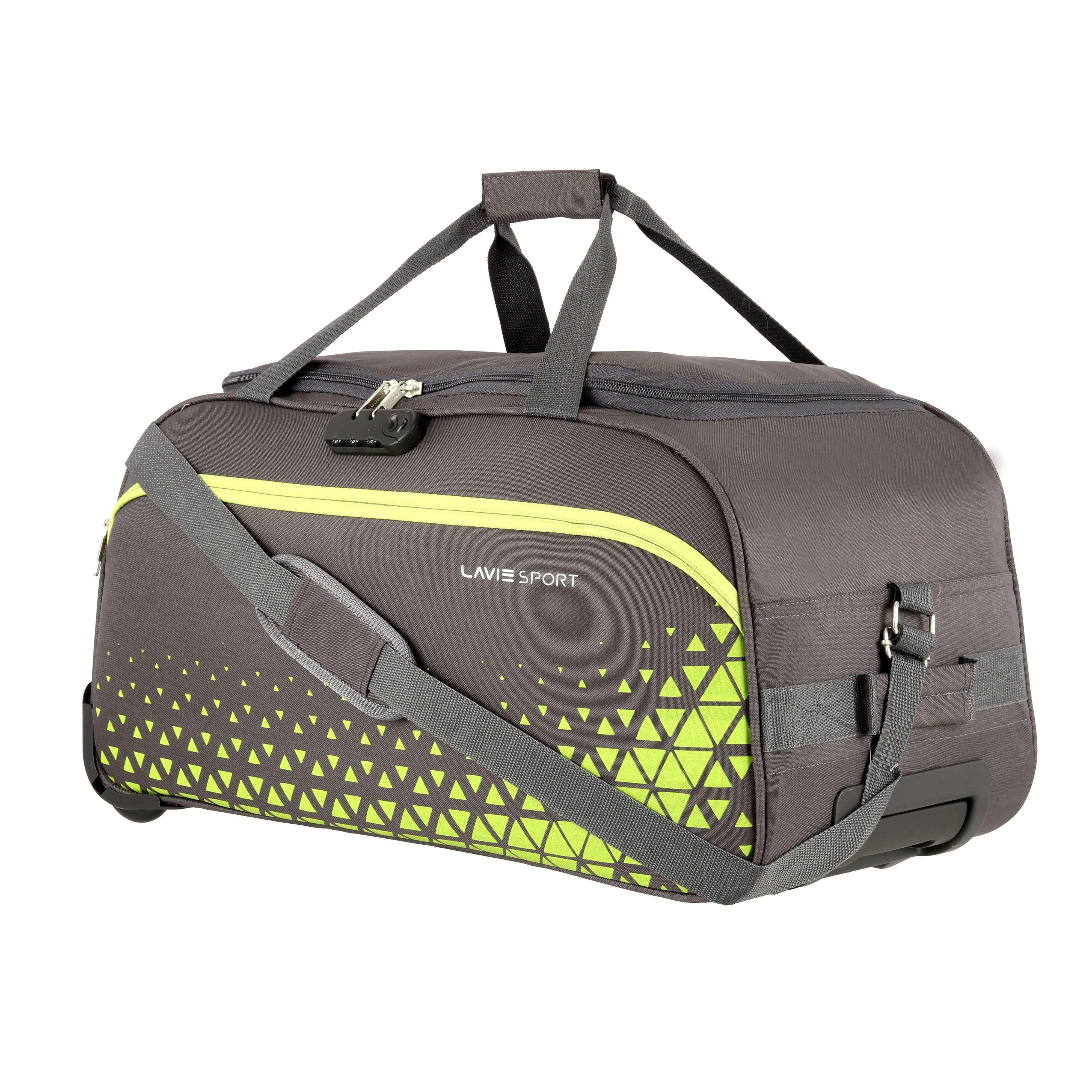 Lavie Sport 62 cms Anti-theft Arrow Wheel Duffle Bag | Dk. Grey