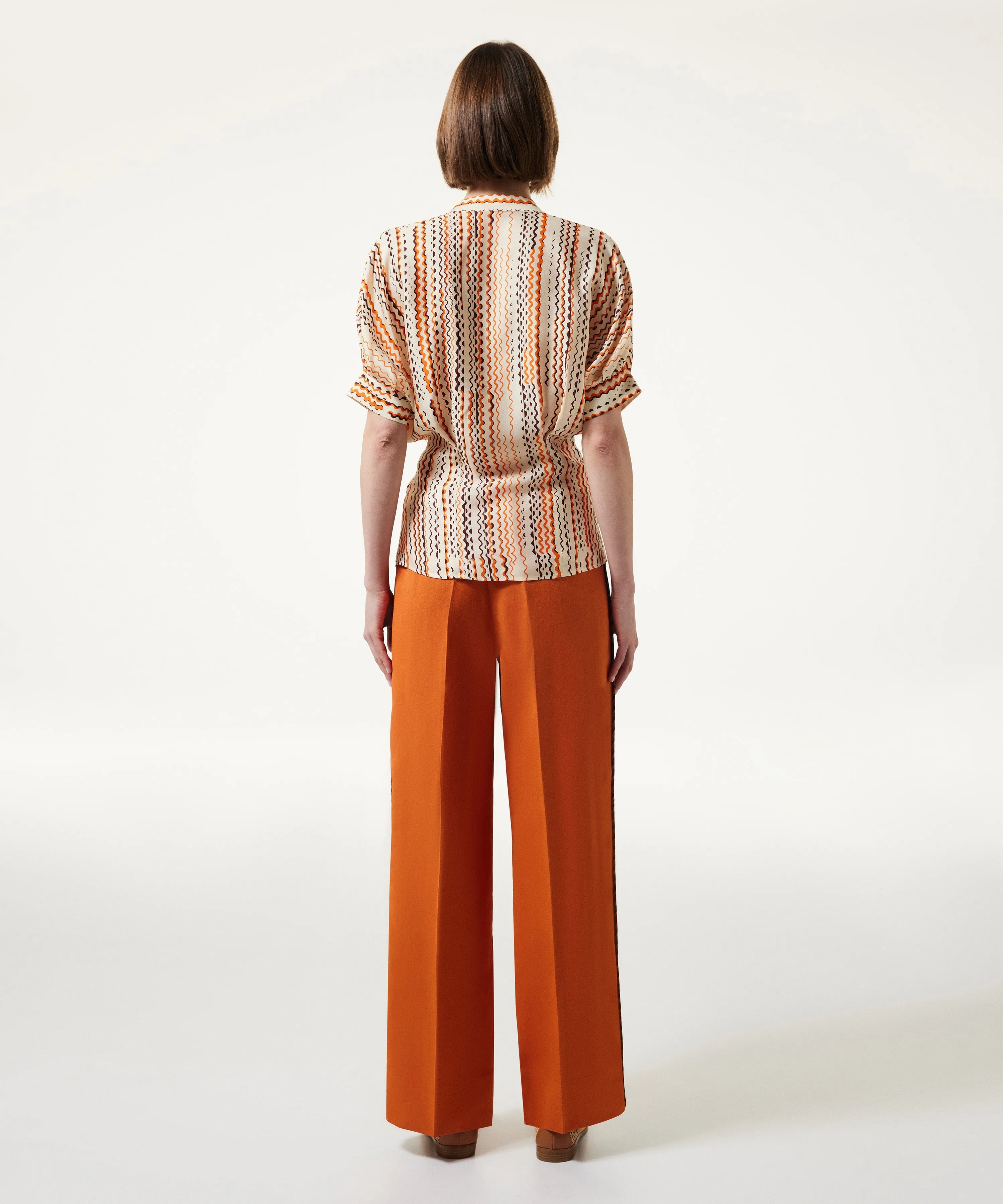 Machka Linen Blend Trousers Orange