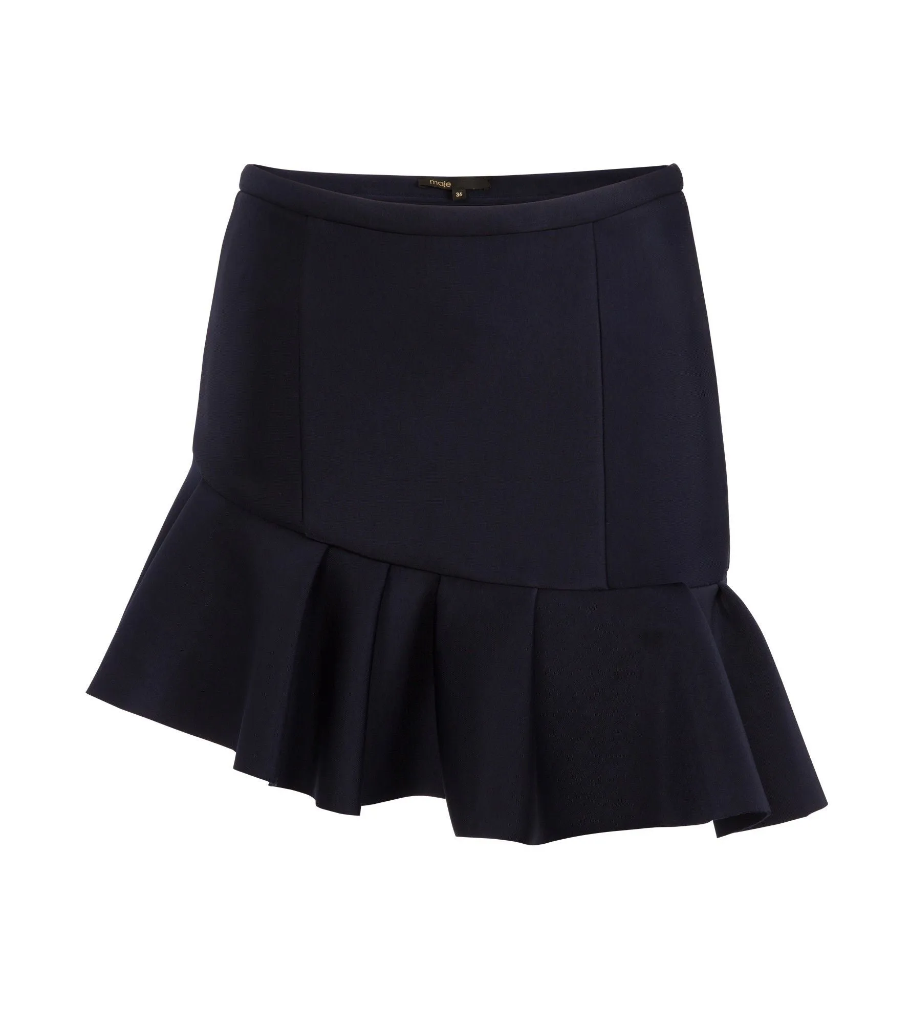 Maje Gourmand Neoprene Ruffled Mini Skirt