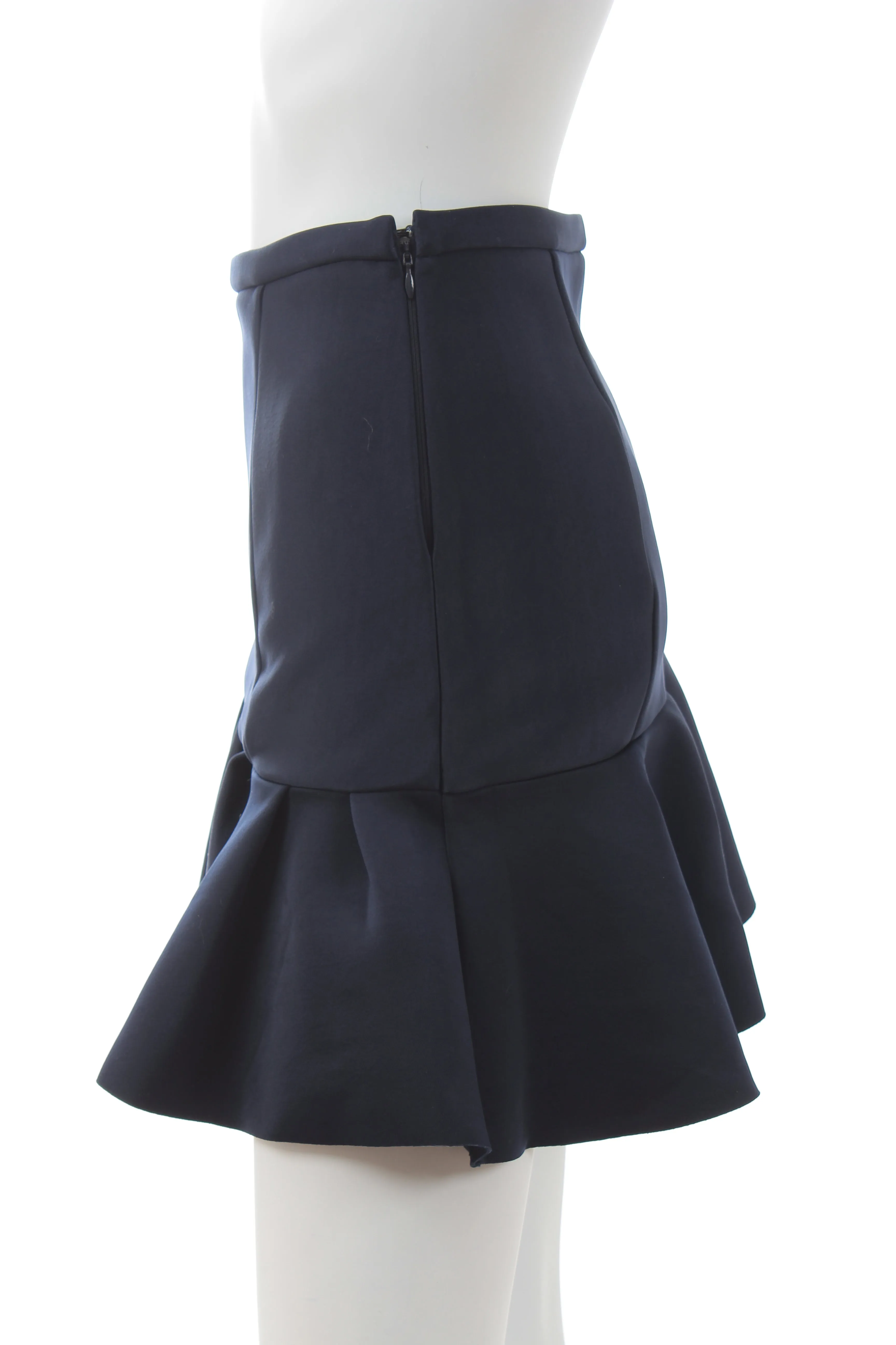 Maje Gourmand Neoprene Ruffled Mini Skirt