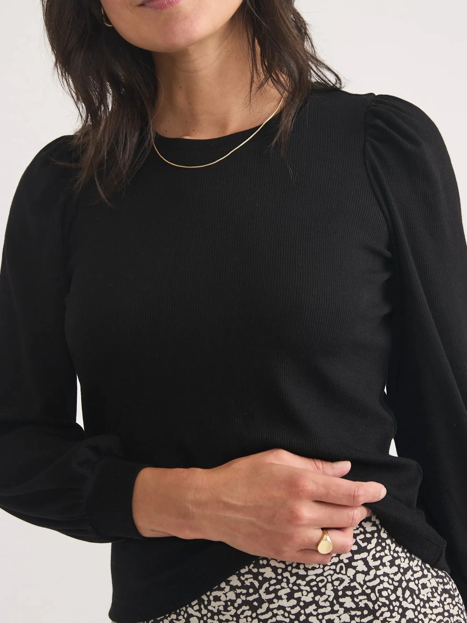 {Marine Layer} Lexi Rib Puff Sleeve Top