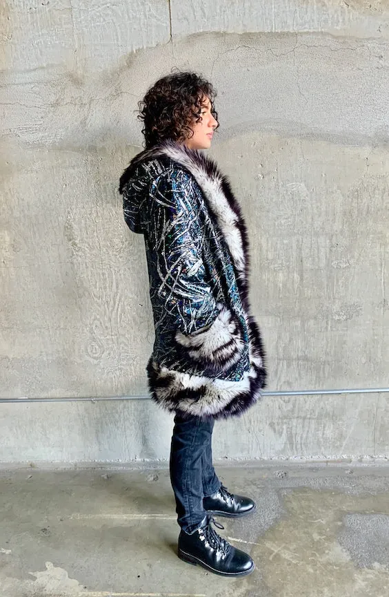 Men's LED Wizard Coat in "Black Galaxy"