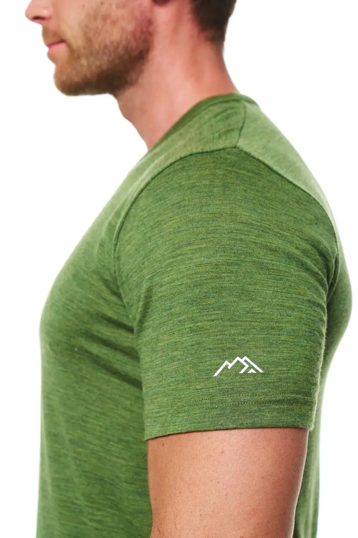 Men's Merino Wool Henley T-shirt 170 Olive Green
