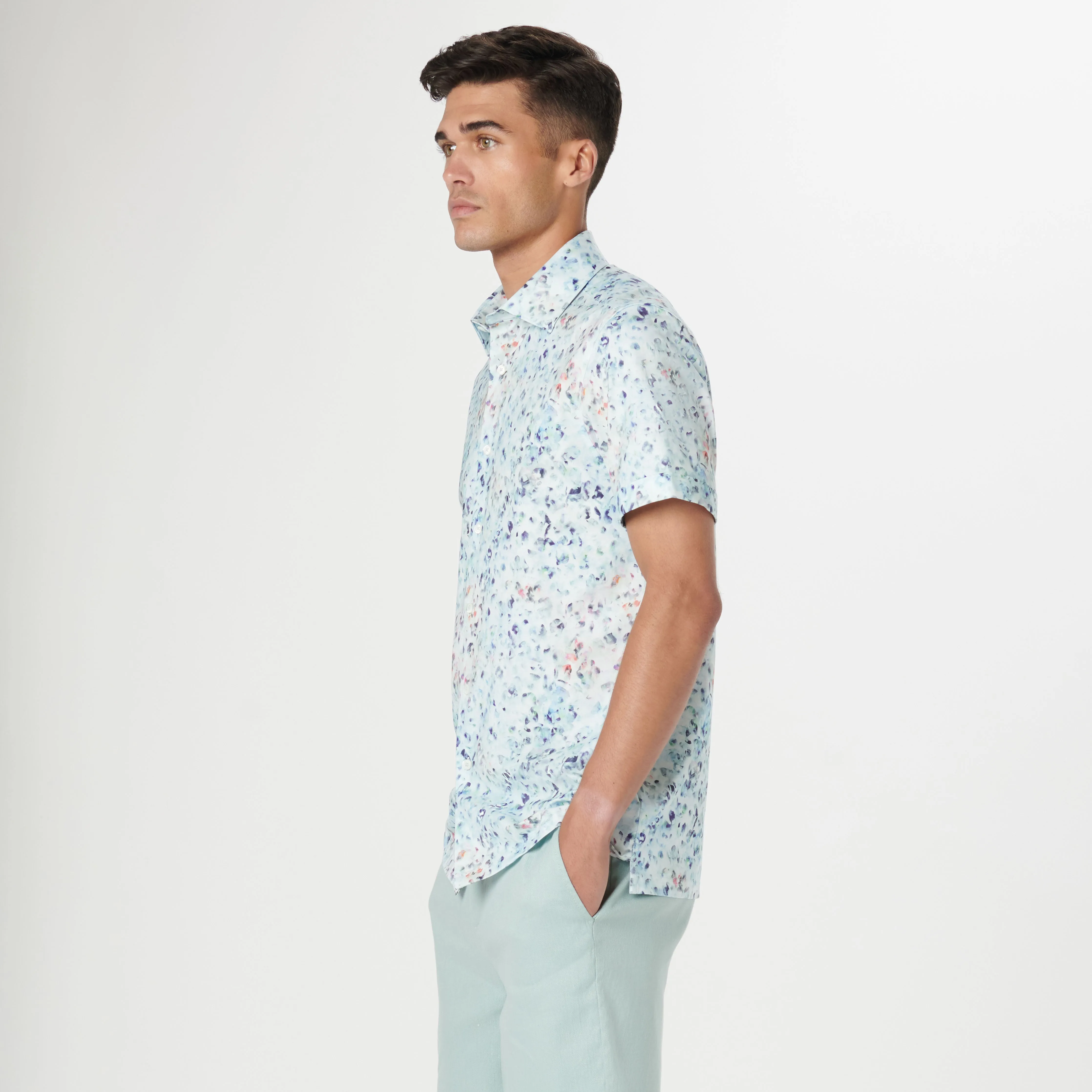 Milo Watercolor Abstract OoohCotton Short Sleeve Shirt
