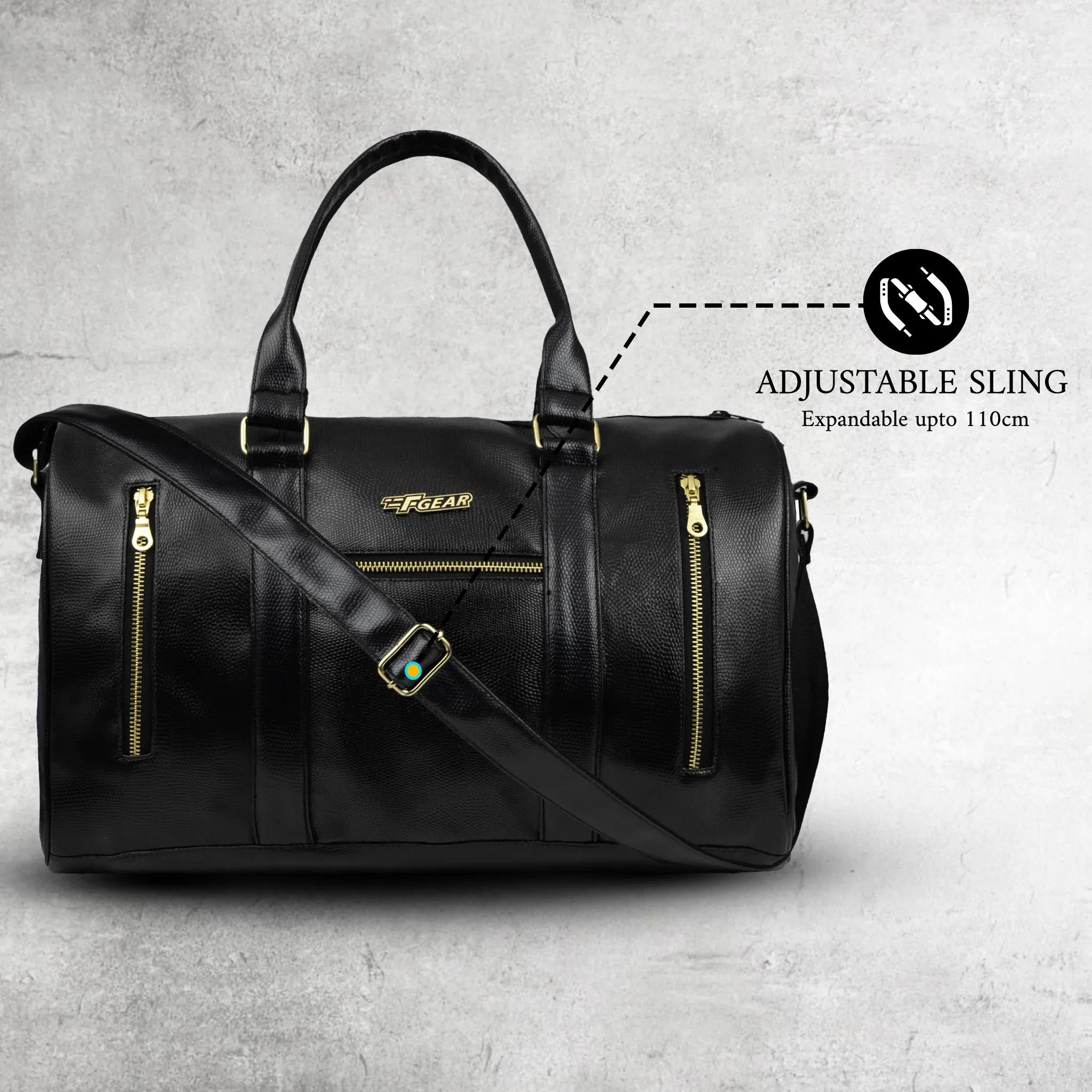 Mistral 26L Black Vegan Leather Duffel