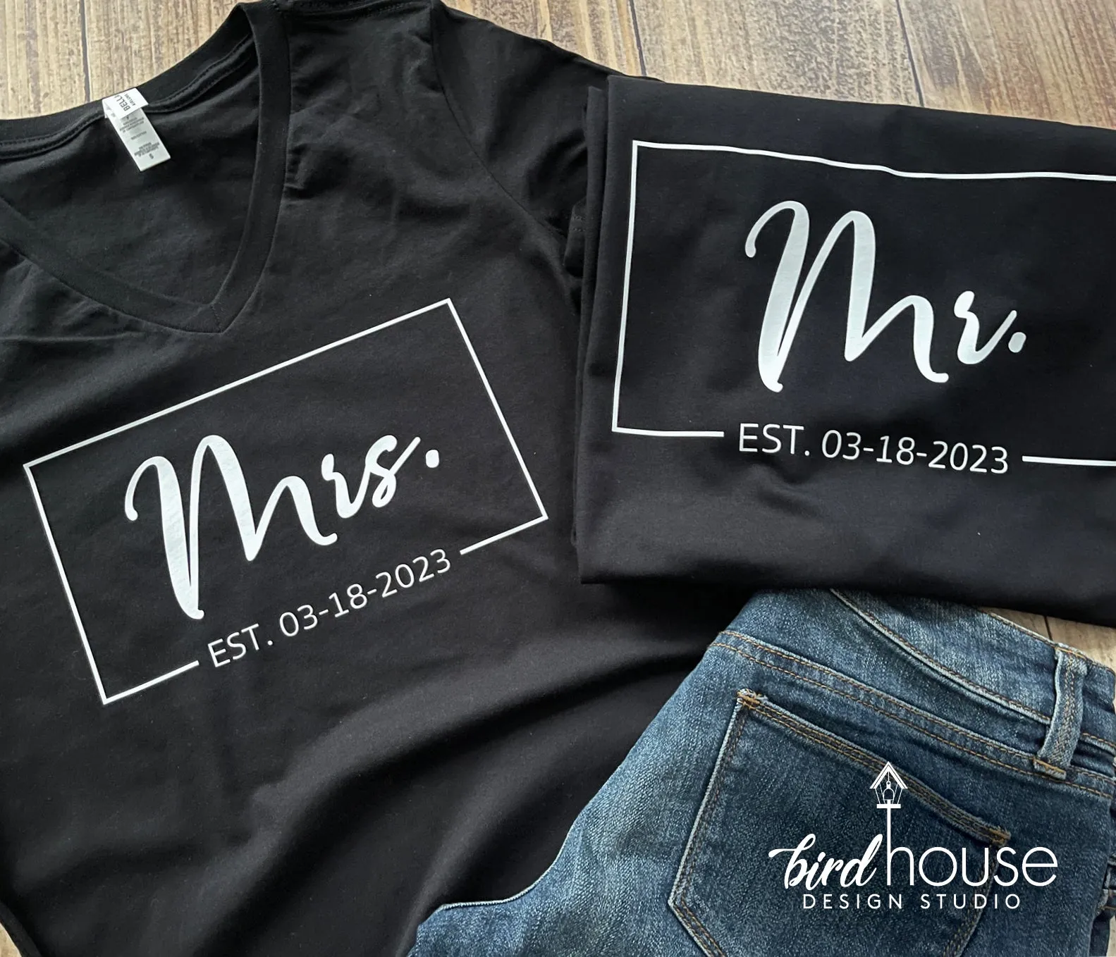 Mr. Established Date, Script Letters, Personalized, Any Color or Style Cute Wedding Shirt