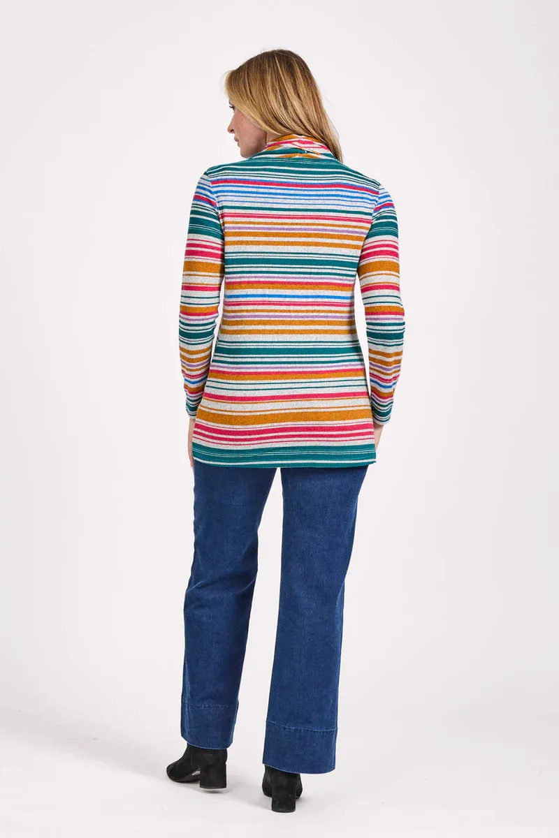 Mudflower 517 Stripe Wrapover Top