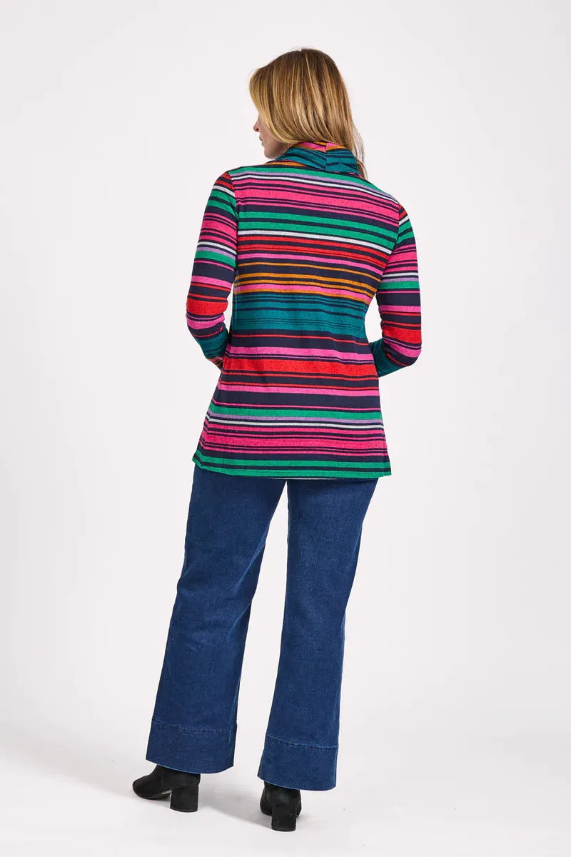 Mudflower 517 Stripe Wrapover Top