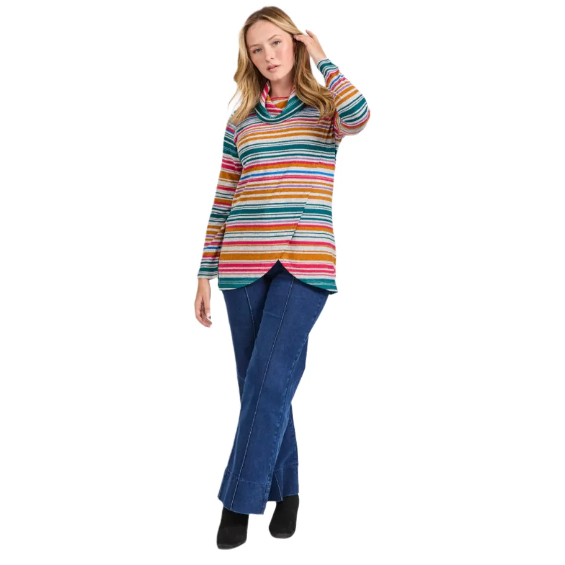 Mudflower 517 Stripe Wrapover Top