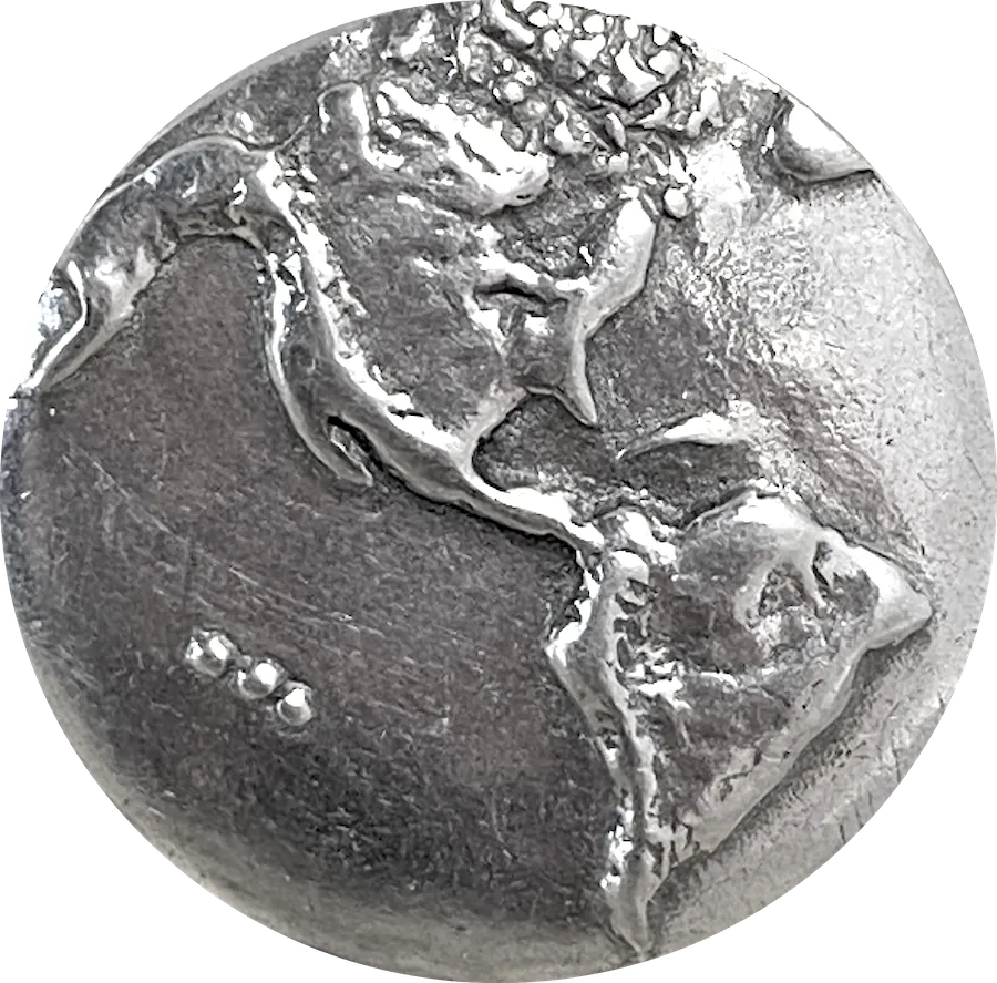Planet Earth Button, Pewter, 7/8" Danforth USA, 22mm Shank Back # FJ-96