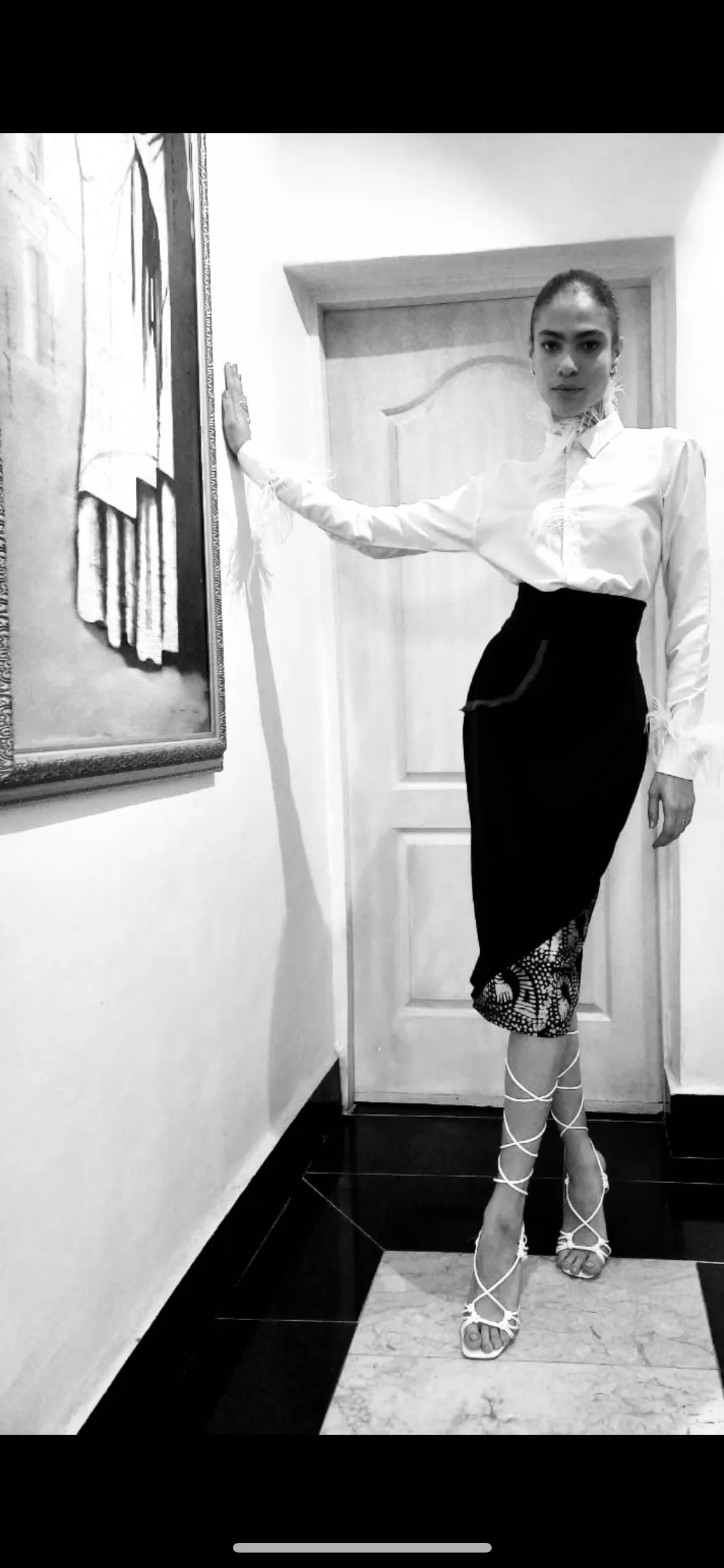 Protocol Skirt with Adire Detail