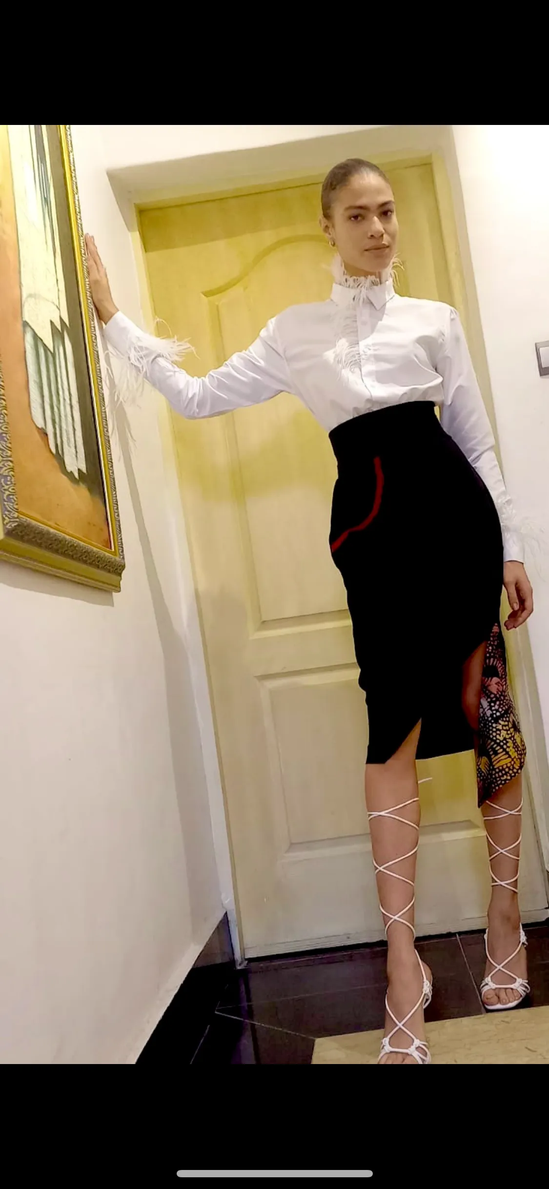 Protocol Skirt with Adire Detail