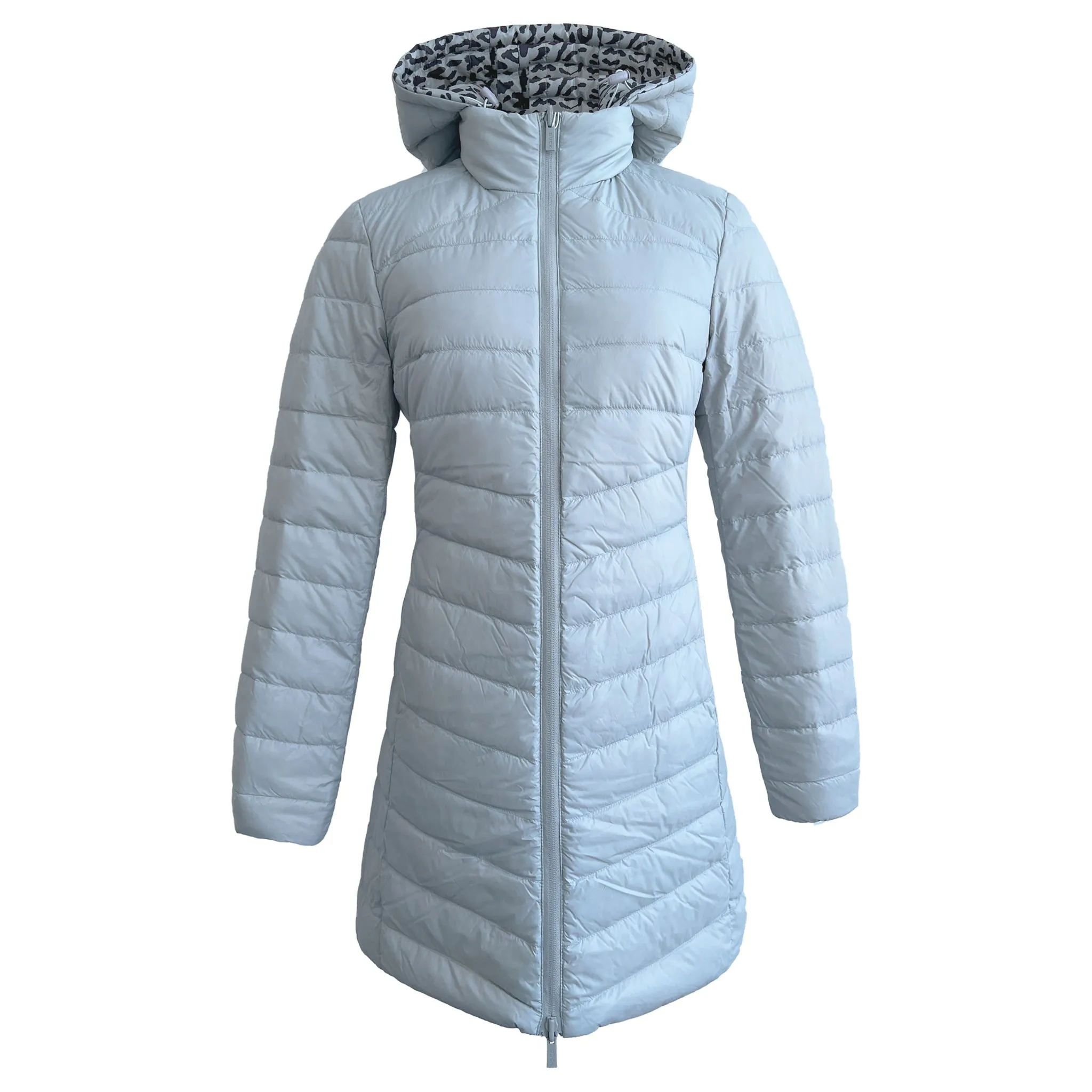 Reversible Silver Jaguar Duck Down Puffer Coat