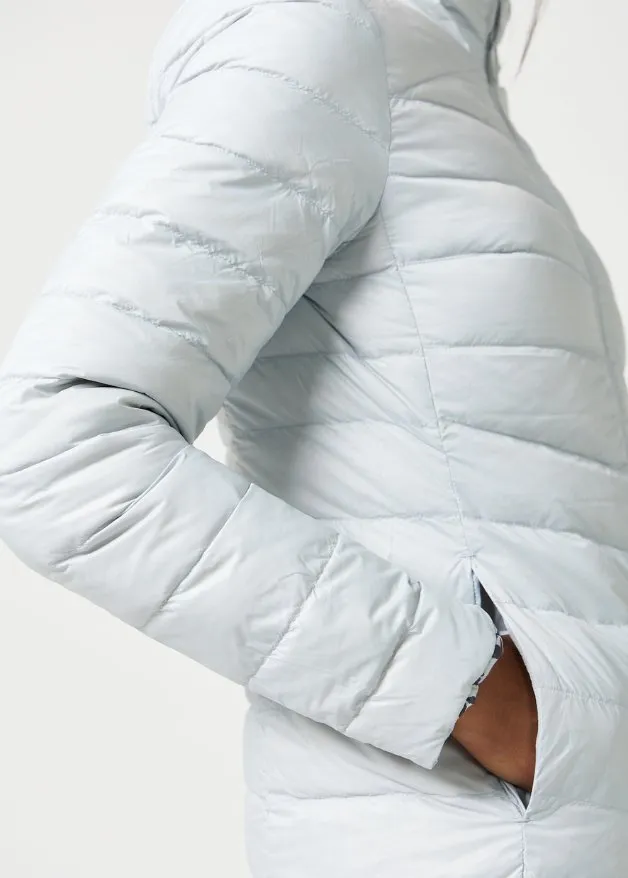 Reversible Silver Jaguar Duck Down Puffer Coat