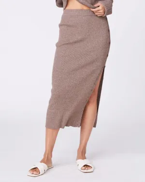 Rib Midi Skirt in Cocoa | Cocoa