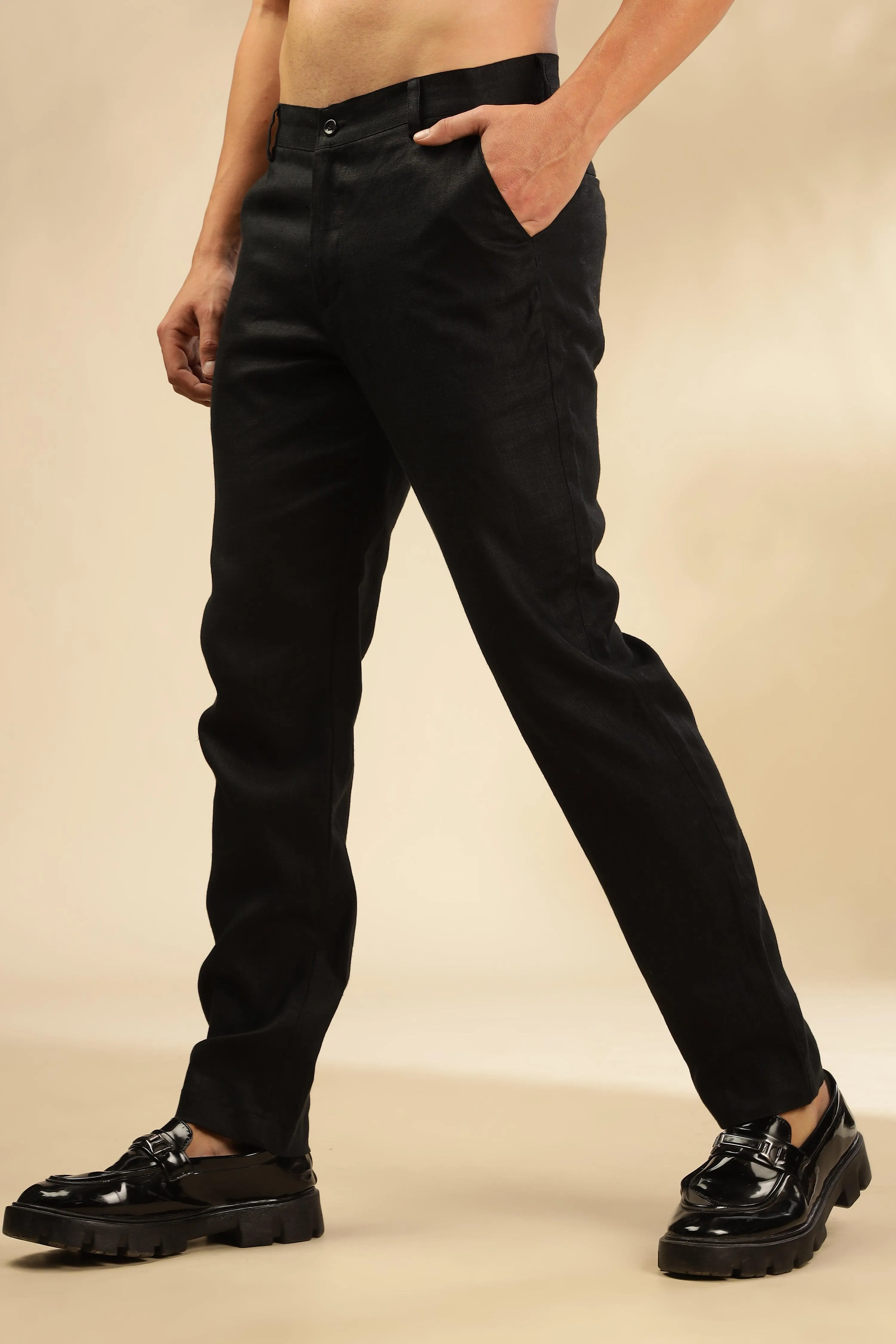 Rick - The Pure Linen Trousers Black - Perfect for All-Day Comfort