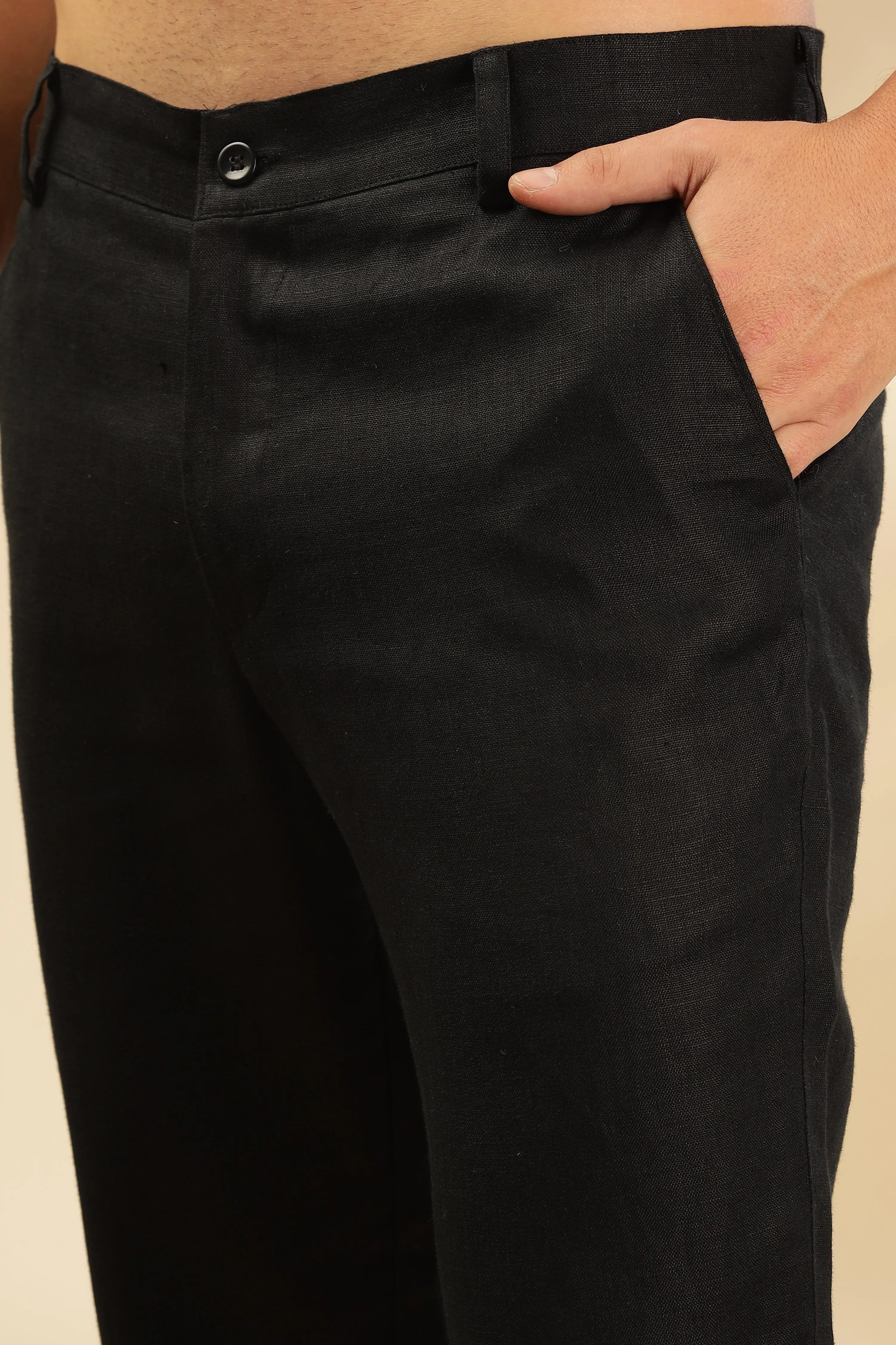 Rick - The Pure Linen Trousers Black - Perfect for All-Day Comfort