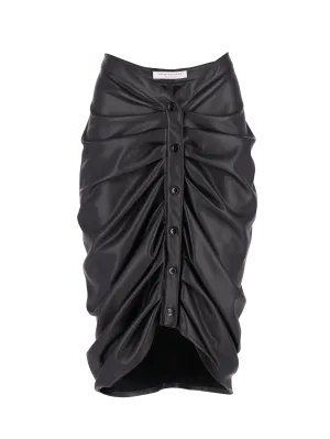 ruched midi skirt