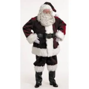Santa Burgundy Velvet Rental Costume, size Large-for local pick up only