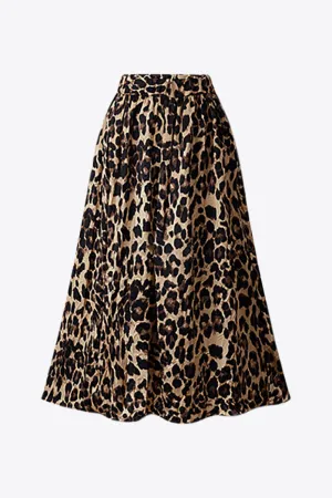 Savanna Elastic-Waist Midi Skirt