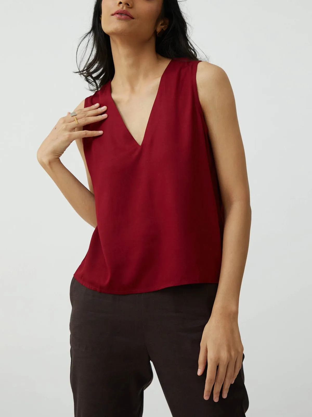 Shell V-Neck Top
