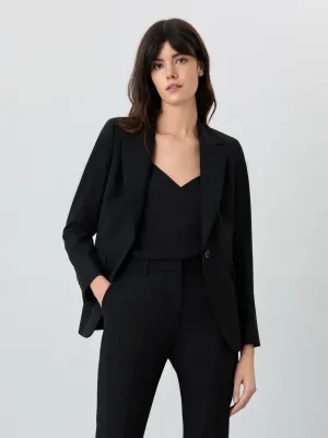 Single Breasted Black Suit In Wool Blend