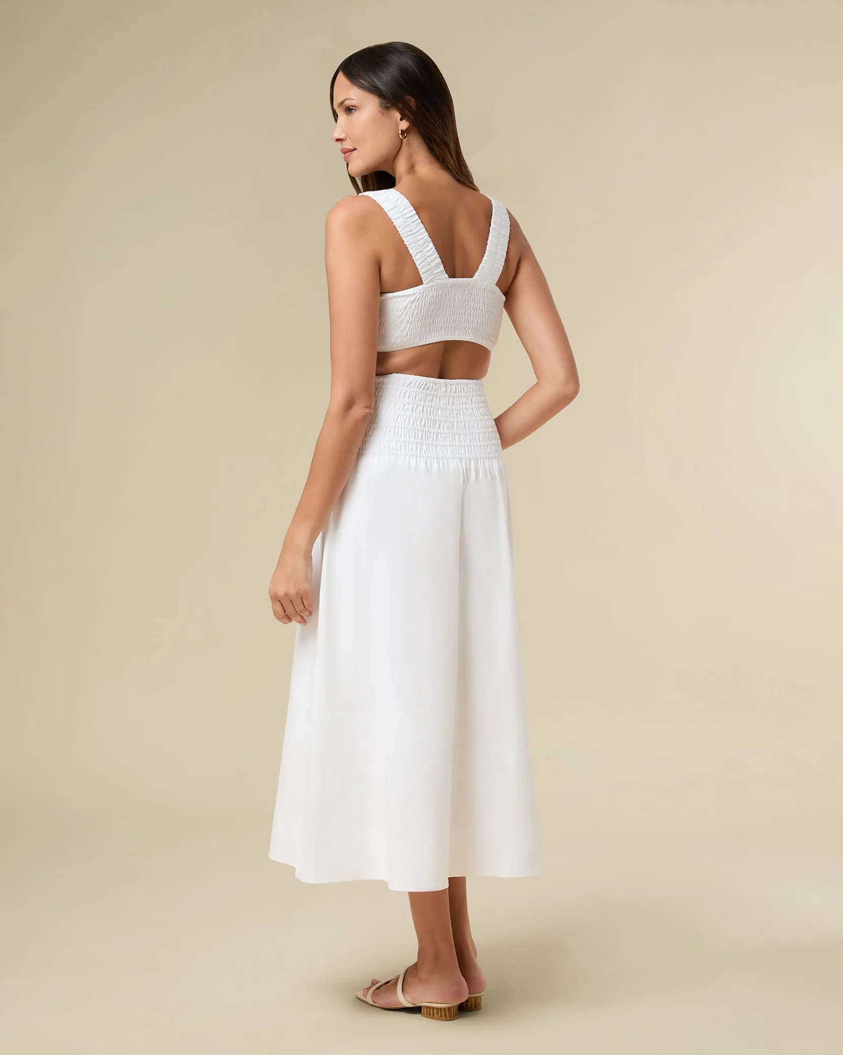 Smocked Midi Skirt
