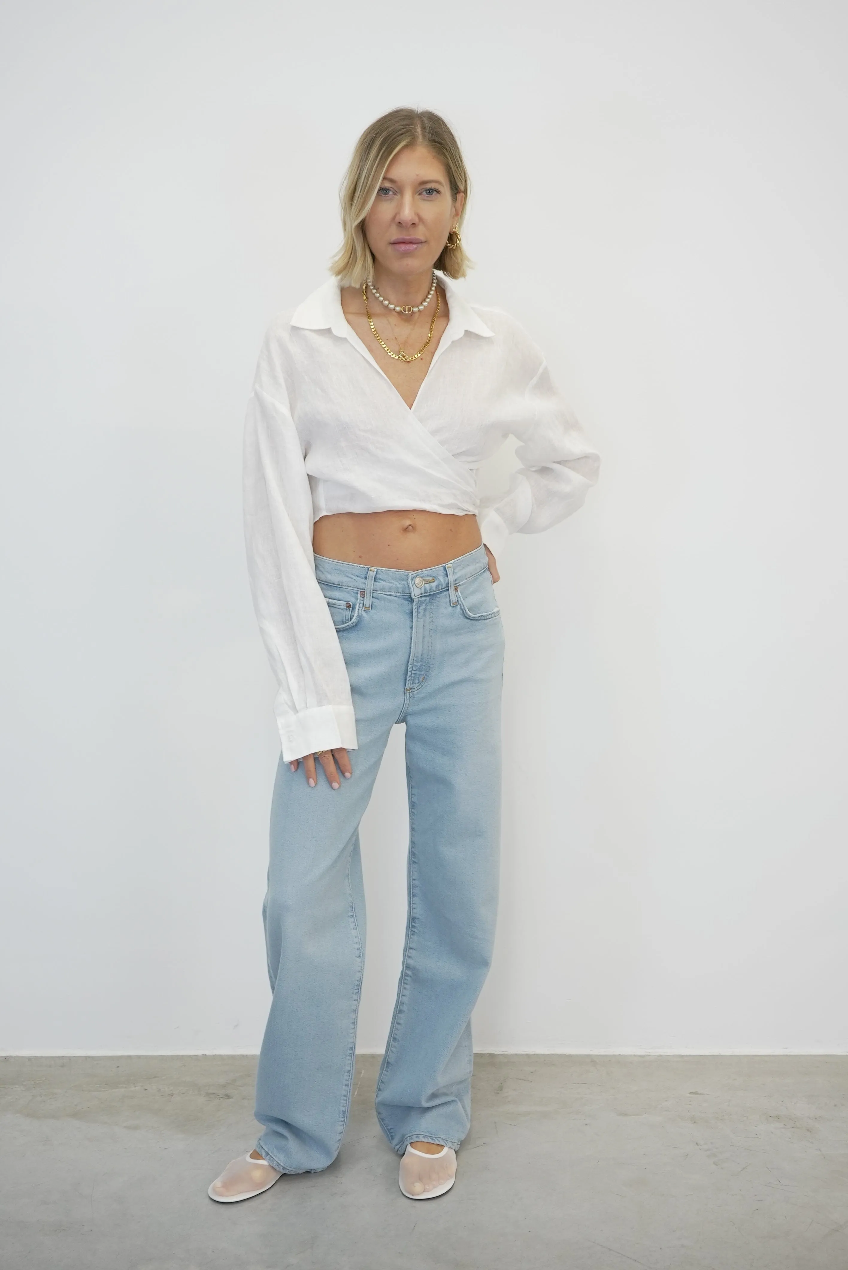 SOVO WRAP LINEN SHIRT