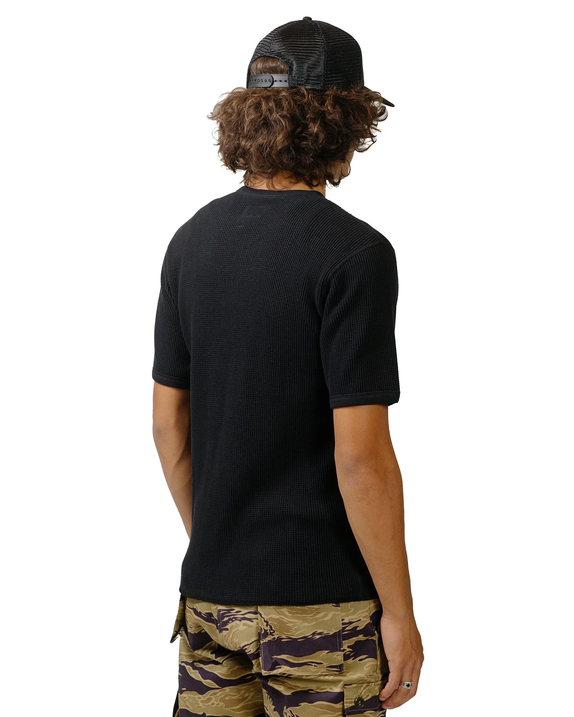 The Real McCoy's MC24018 Waffle Thermal Shirt S/S Black