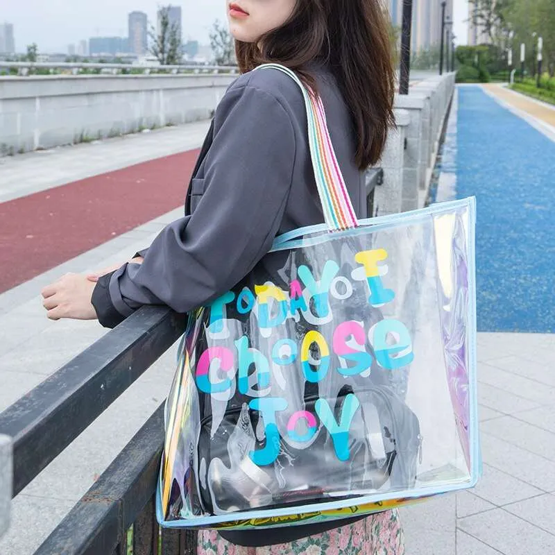 Transparent Holographic Shopping Bag