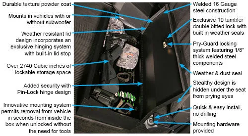 Tuffy Security Under Rear Seat Lockbox - 2009-2014 F150