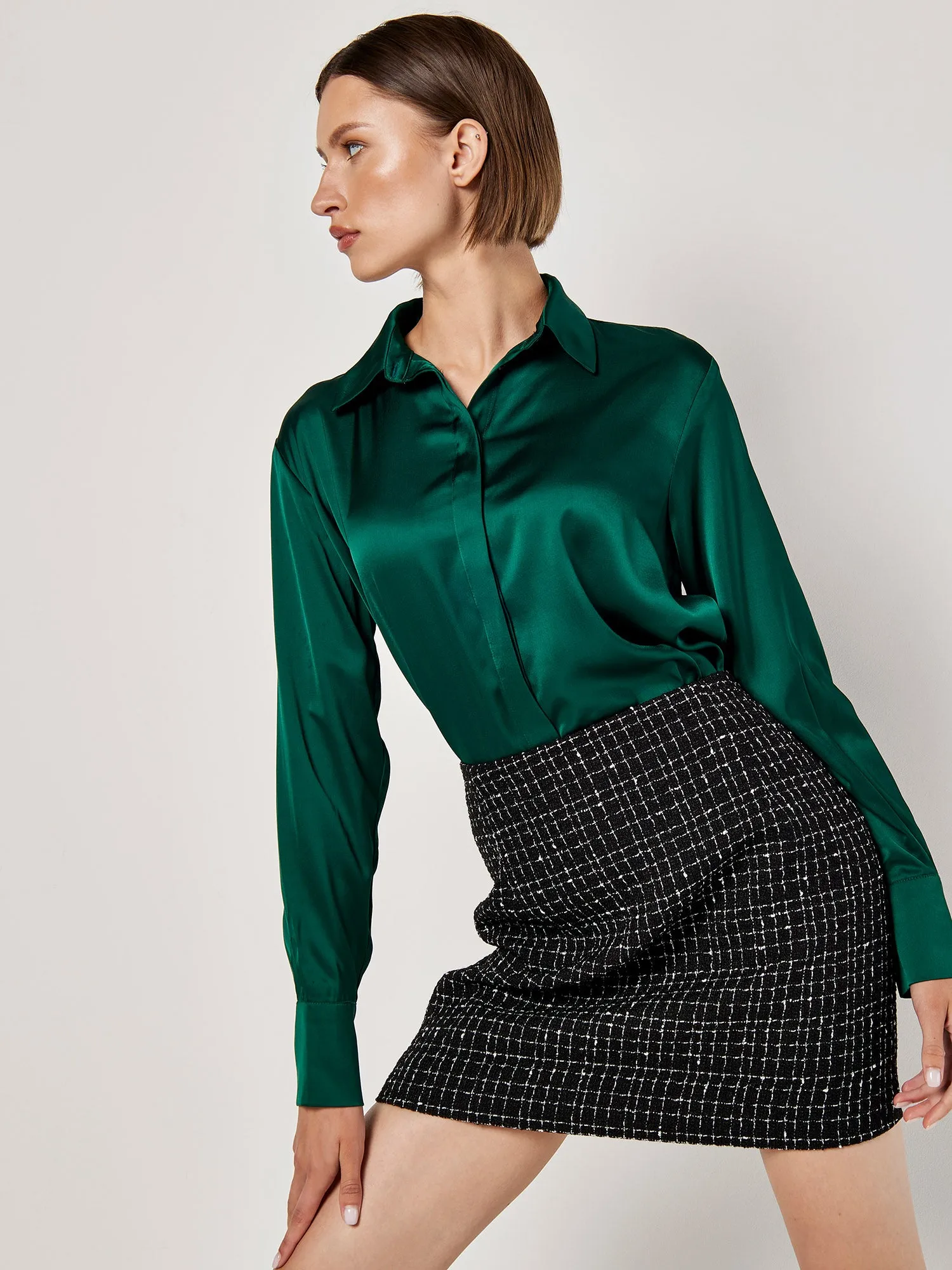 Tweed A-Line Mini Skirt