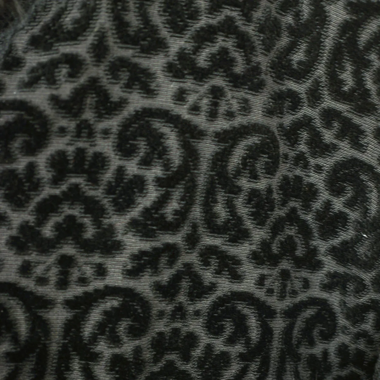 Vintage 1950s Black Velvet Brocade Coat Velourette Ladies L XL