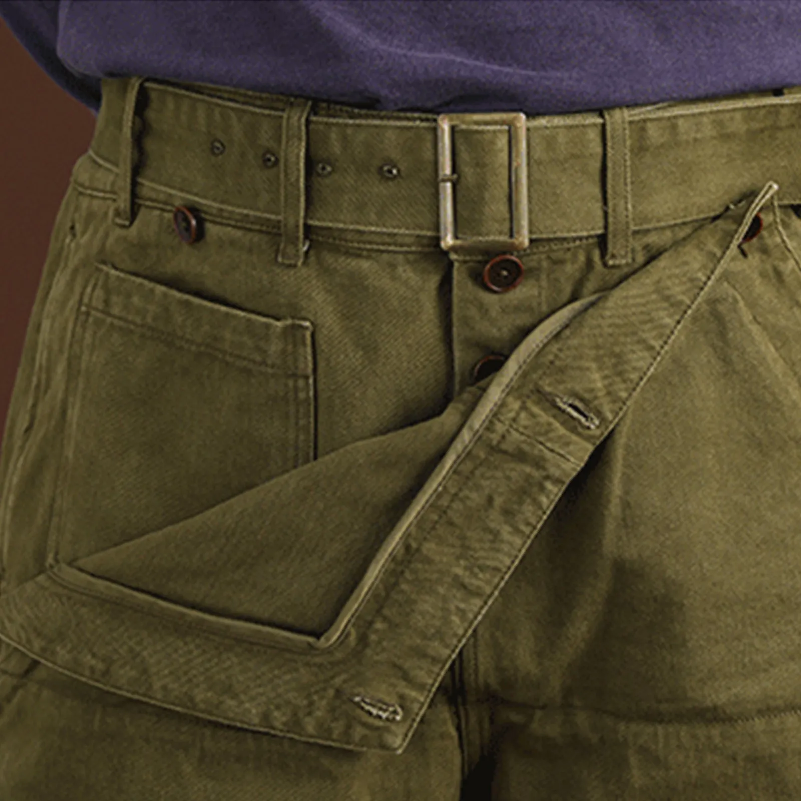 Vintage Heavy Amekaji French 1960s Motorized Military Trousers