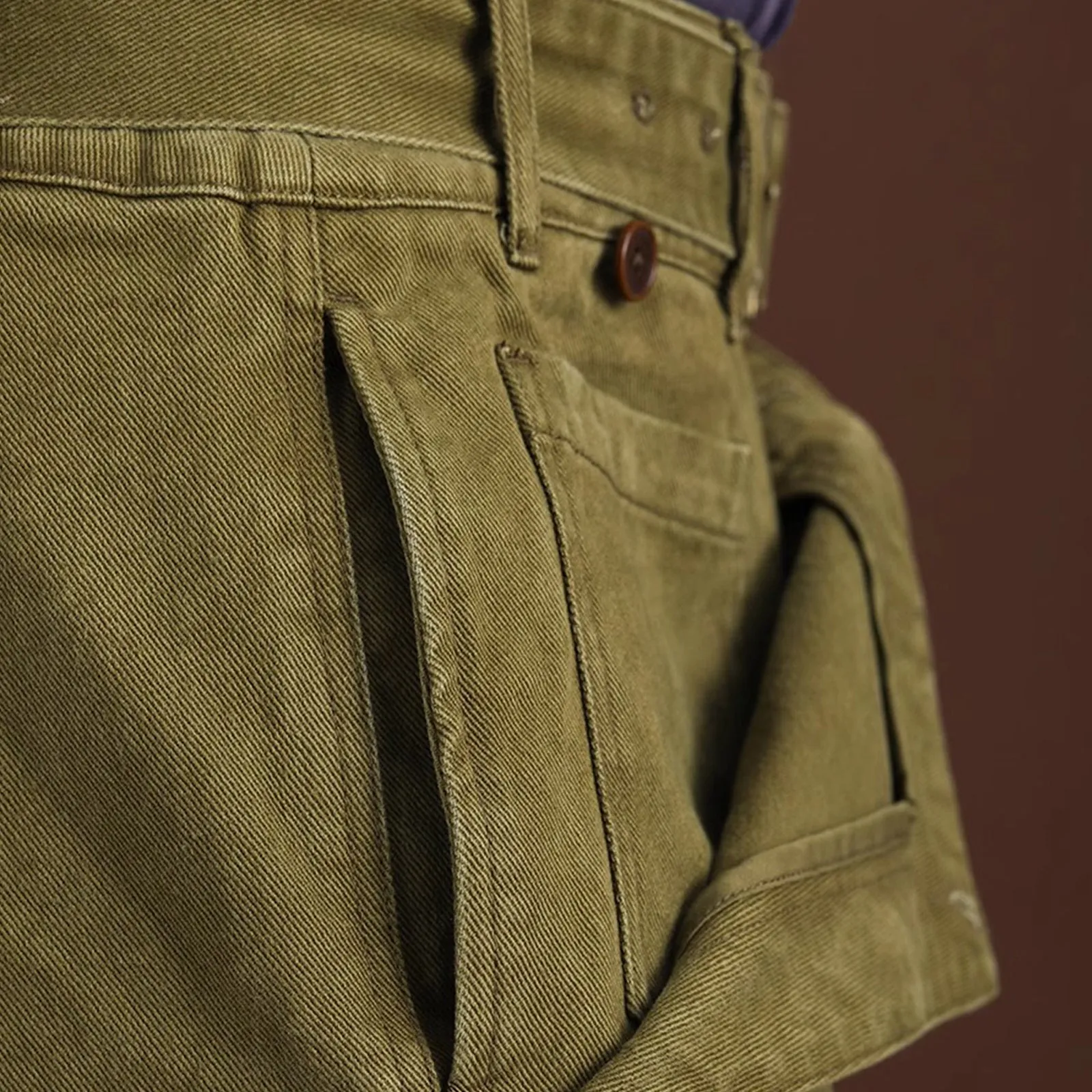 Vintage Heavy Amekaji French 1960s Motorized Military Trousers